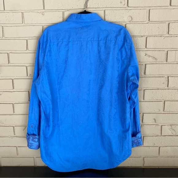 Robert Graham Shirt Men XL Floral flip cuff Print Contrast Preppy Going Out Club - Picture 5 of 9